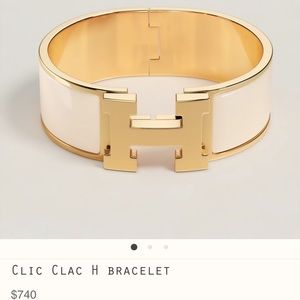 Hermes clic clac H bracelet size PM creme color with gold detail